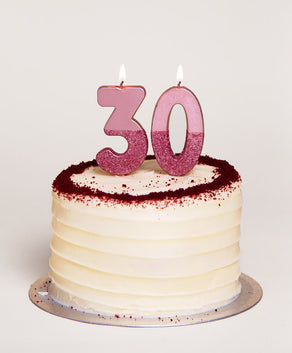 We Heart Birthdays Rose Gold Glitter Number Candle 1