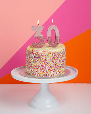 We Heart Birthdays Rose Gold Glitter Number Candle 0