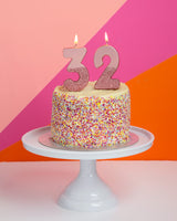 We Heart Birthdays Rose Gold Glitter Number Candle 2