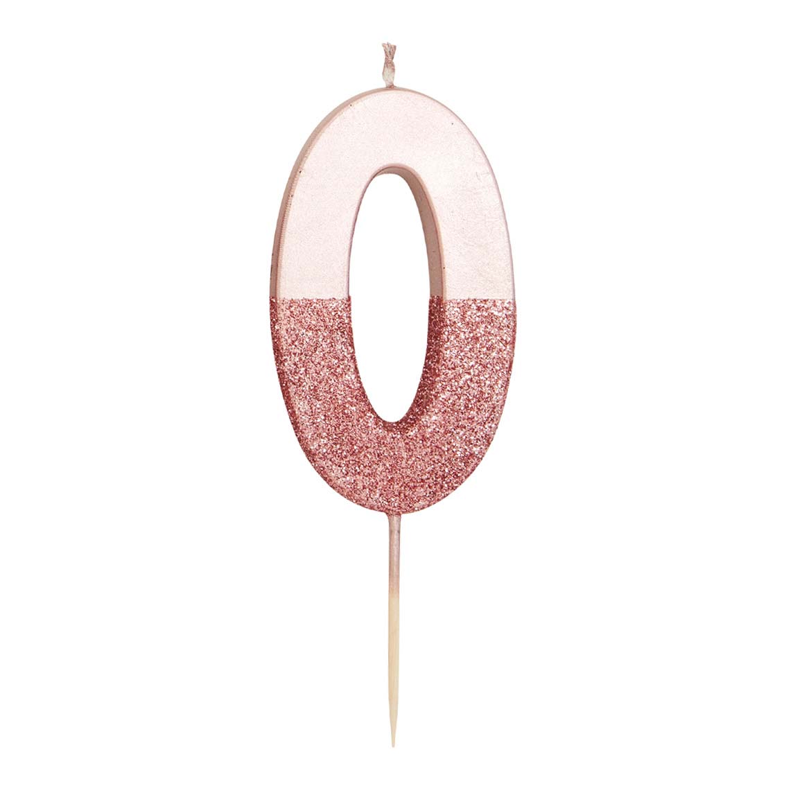 We Heart Birthdays Rose Gold Glitter Number Candle 0