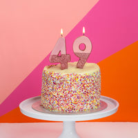 We Heart Birthdays Rose Gold Glitter Number Candle 4