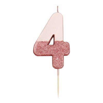 Image - We Heart Birthdays Rose Gold Glitter Number Candle 4