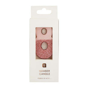 We Heart Birthdays Rose Gold Glitter Number Candle 8