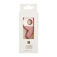 We Heart Birthdays Rose Gold Glitter Number Candle 9
