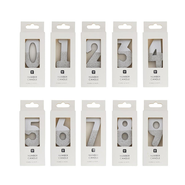 We Heart Birthdays Silver Number Candles Starter Pack