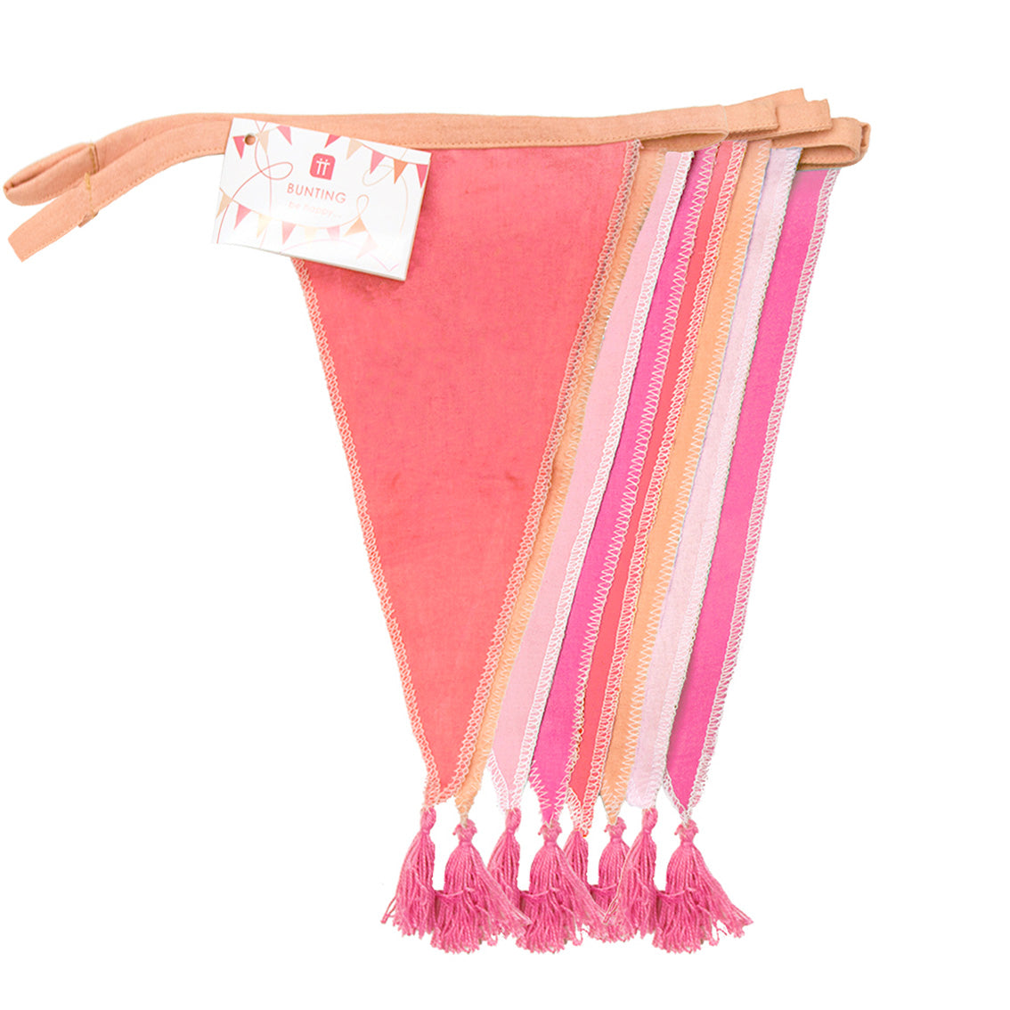 We Heart Birthdays Pink Fabric Bunting, 10ft