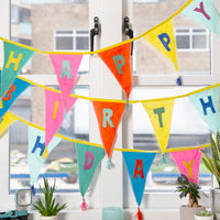 We Heart Birthdays Rainbow Happy Birthday Fabric Bunting, 10ft