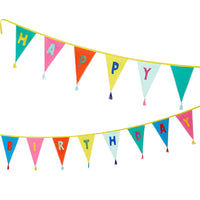 We Heart Birthdays Rainbow 'Happy Birthday' Fabric Bunting - 10ft
