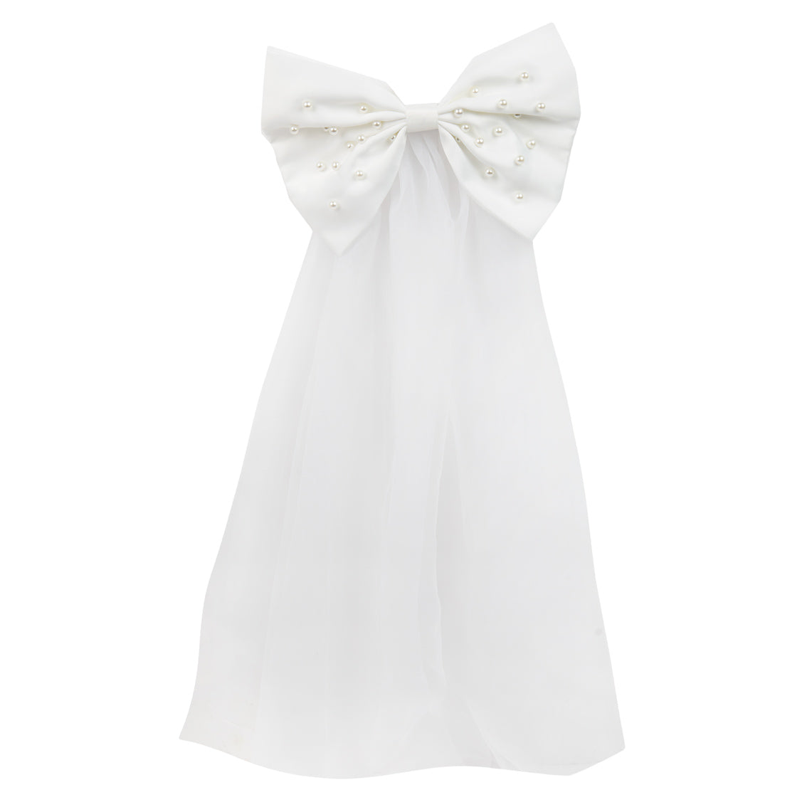 Blossom Girls 'Bride to Be' White Pearl Bow Veil