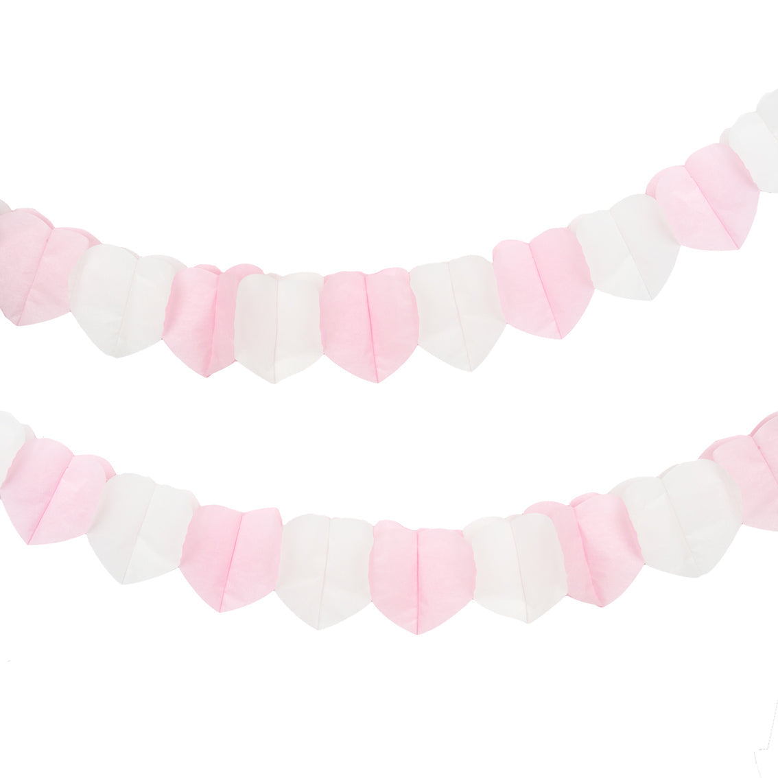 Blossom Girls Pink Paper Heart Garland - 10ft, 3 Pack