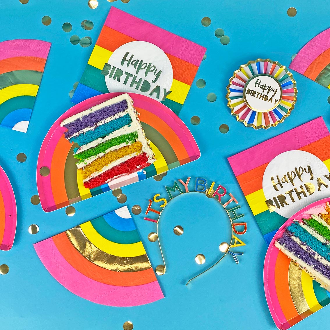 Birthday Brights Rainbow Happy Birthday Napkins