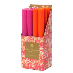 Orange and Pink Tall Wax Candles - POS Unit