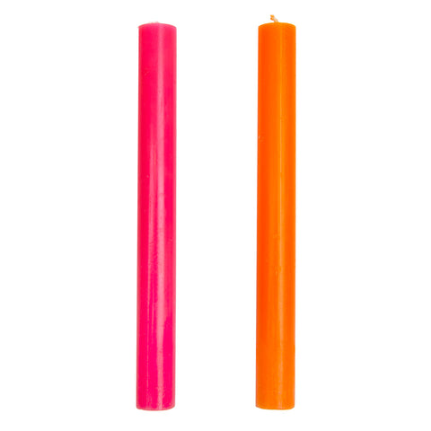 Orange and Pink Tall Wax Candles - POS Unit