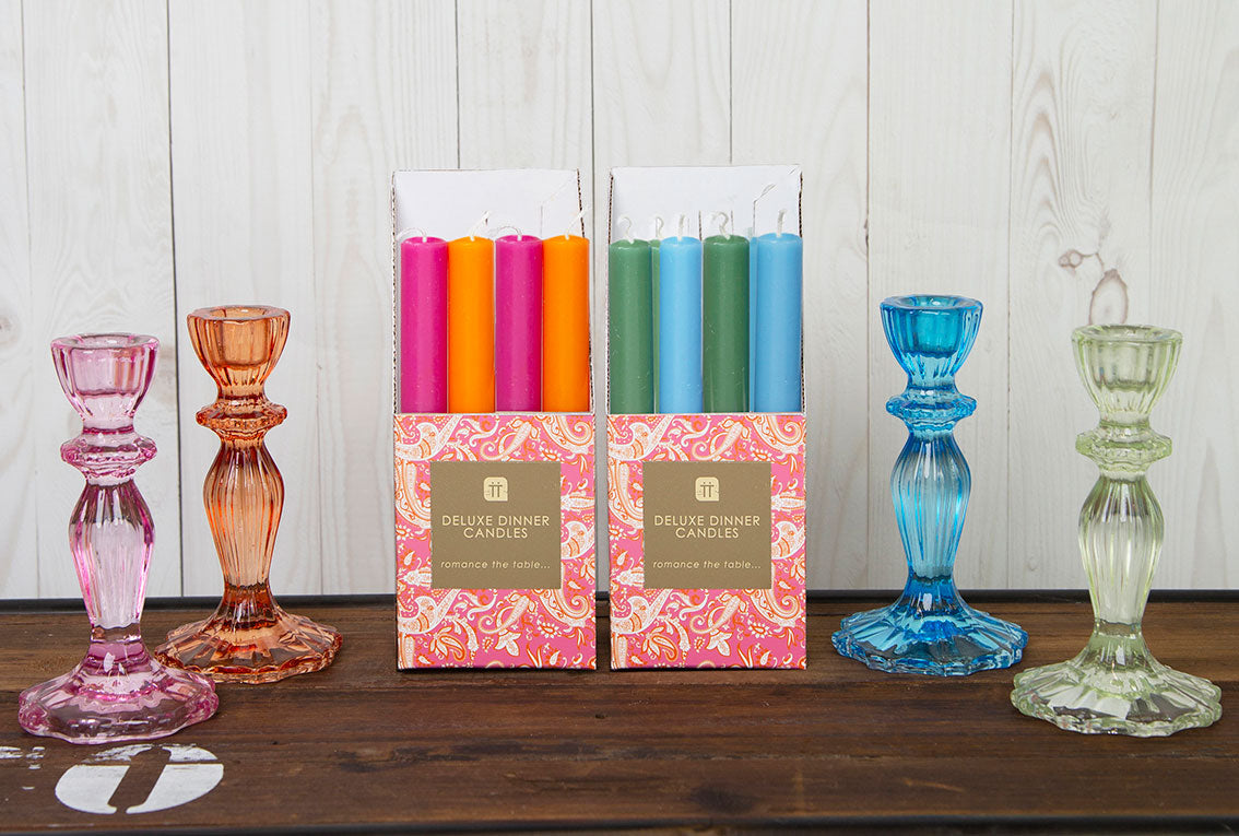 Orange and Pink Tall Wax Candles - POS Unit