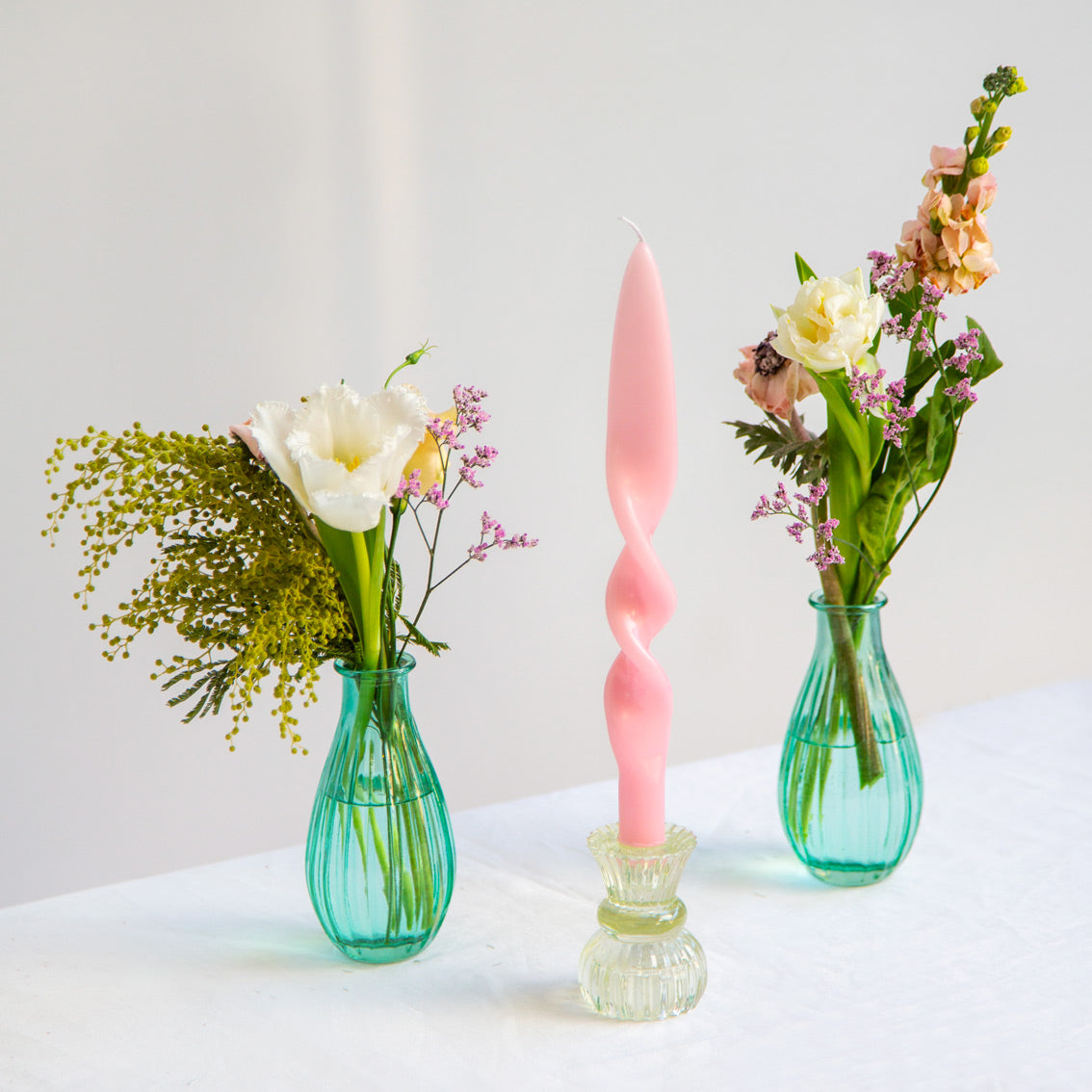 Boho Pastel Colored Twisted Candles - POS Unit