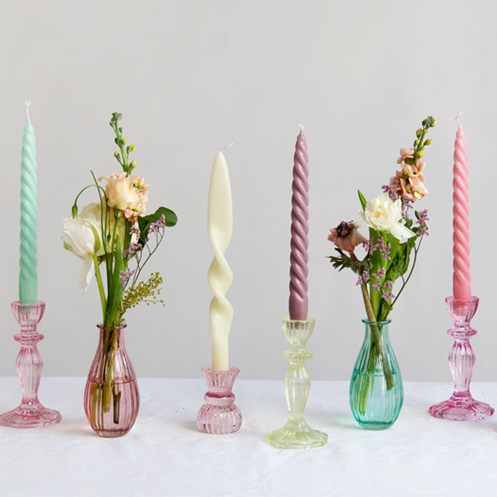 Boho Warm Colored Spiral Candles - 4 Pack