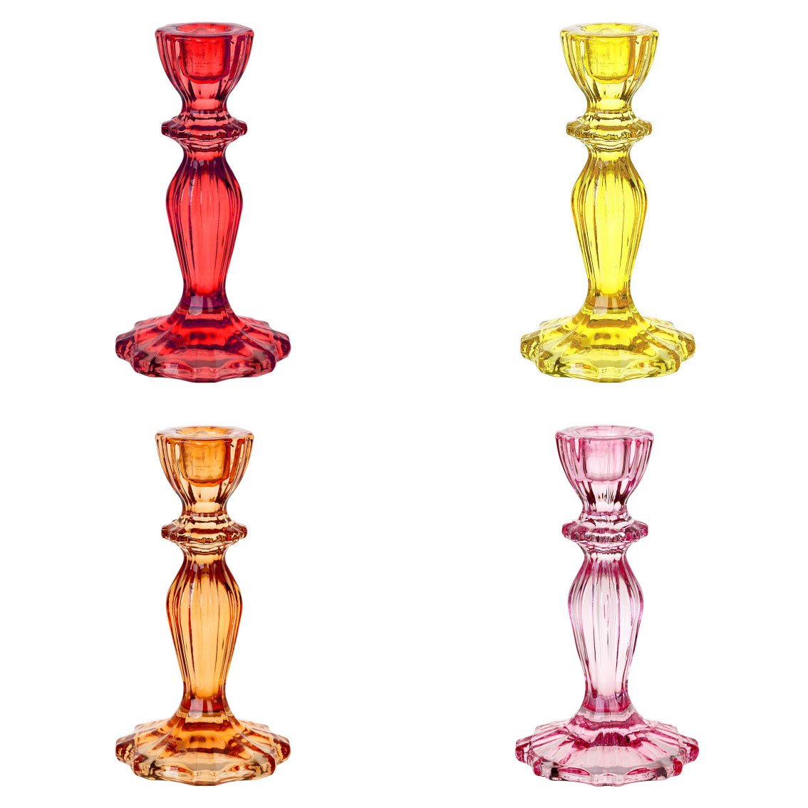 Boho Glass Candle Holder Starter Set, Warm Colors