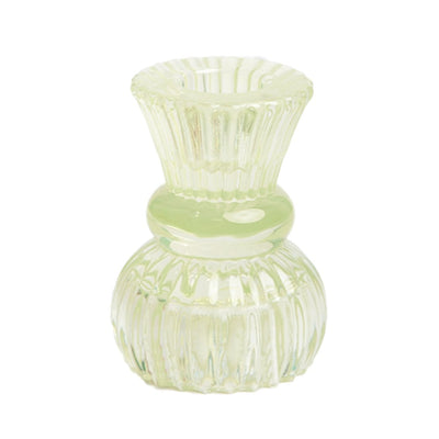 Image - Boho Green Glass Candle Holder, Sml