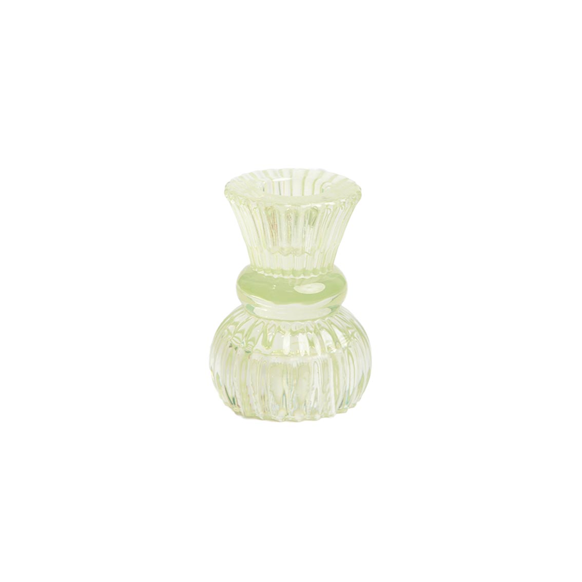 Boho Green Glass Candle Holder, Sml