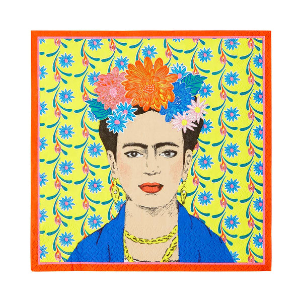 Yellow Frida Kahlo Napkins (Pack of 20) - Talking Tables
