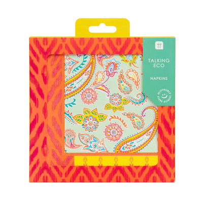 Image - Boho Paisley Recyclable Paper Napkins - 20 Pack