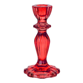 Boho Red Glass Candle Holder