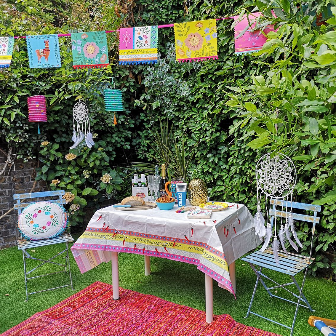 Colorful Boho Paper Table Cover