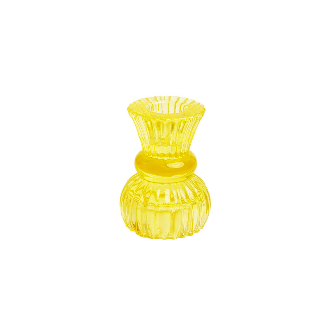 Boho Yellow Glass Candle Holder, Sml