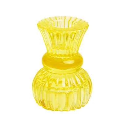 Image - Boho Yellow Glass Candle Holder, Sml