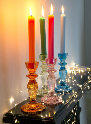 Orange and Pink Tall Wax Candles - POS Unit