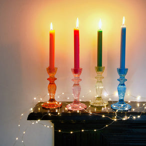 Green and Blue Tall Wax Candles - POS Unit