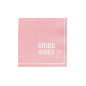 Bride Vibes Pink Paper Cocktail Napkins - 20 Pack