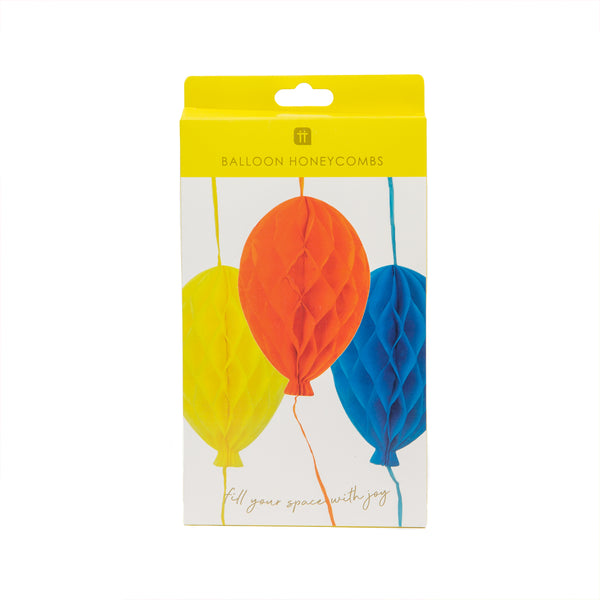 Talking Tables Kids Balloon Honeycomb Paper Decorations Pack of Three