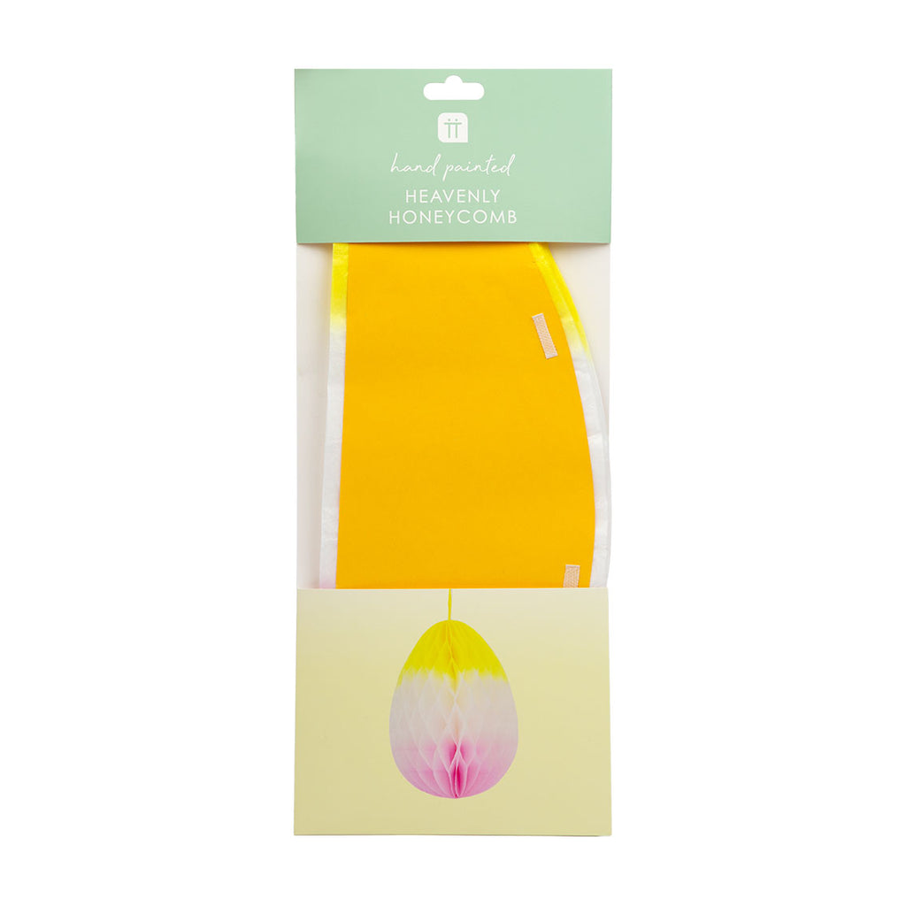 Spring Bunny Hanging Honeycomb Ombre Easter Egg - 16&#34;