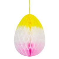 Spring Bunny Hanging Honeycomb Ombre Easter Egg - 16&#34;