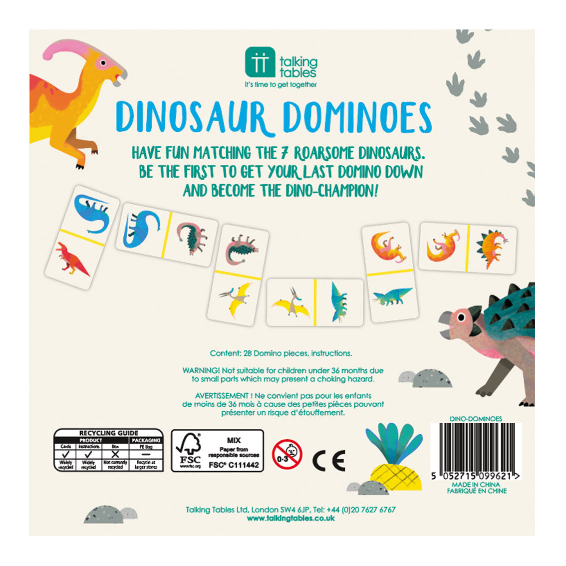 Party Dinosaur Dominoes Game