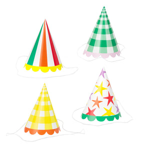 Everyone's Welcome Multi-colored Party Hats - 8 Pack