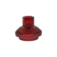 Midnight Forest Burgundy Red Glass Candle Holder