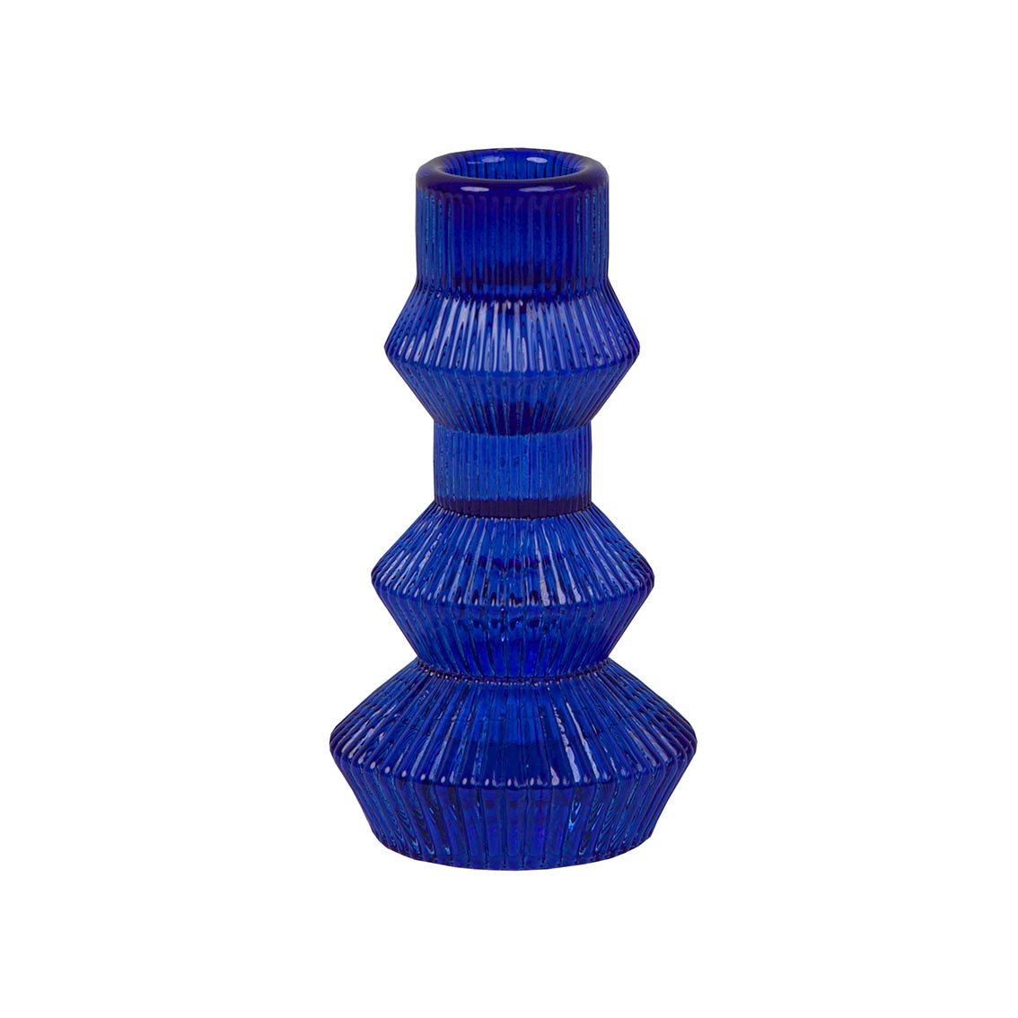 Midnight Forest Cobalt Blue Glass Candlestick Holder