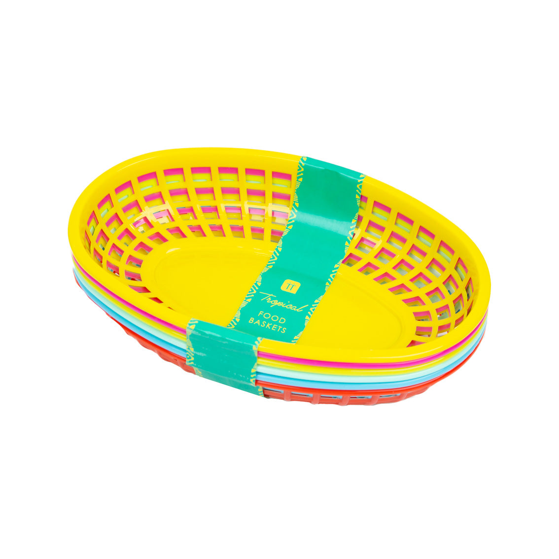 Multicolored Food Baskets, 6 Pack