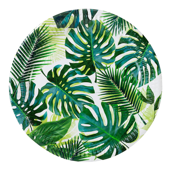 Tropical Fiesta Palm Leaf Paper Plates - 12 Pack