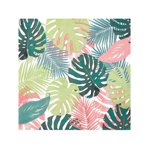 Tropical Palm Pastel Leaf Napkins - 20 Pack
