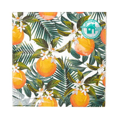Image - Tropical Palm & Oranges Napkins (Pack of 20) - Talking Tables