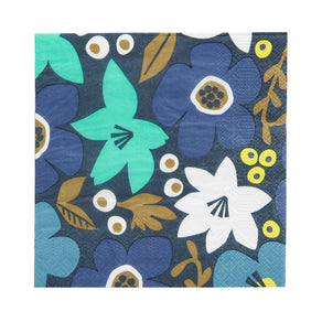 Blue Floral Paper Napkins - 20 Pack