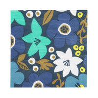 Blue Floral Paper Napkins - 20 Pack