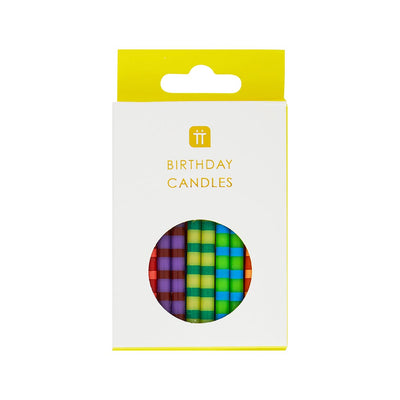 Birthday Bash Striped Candles - 24 Pack