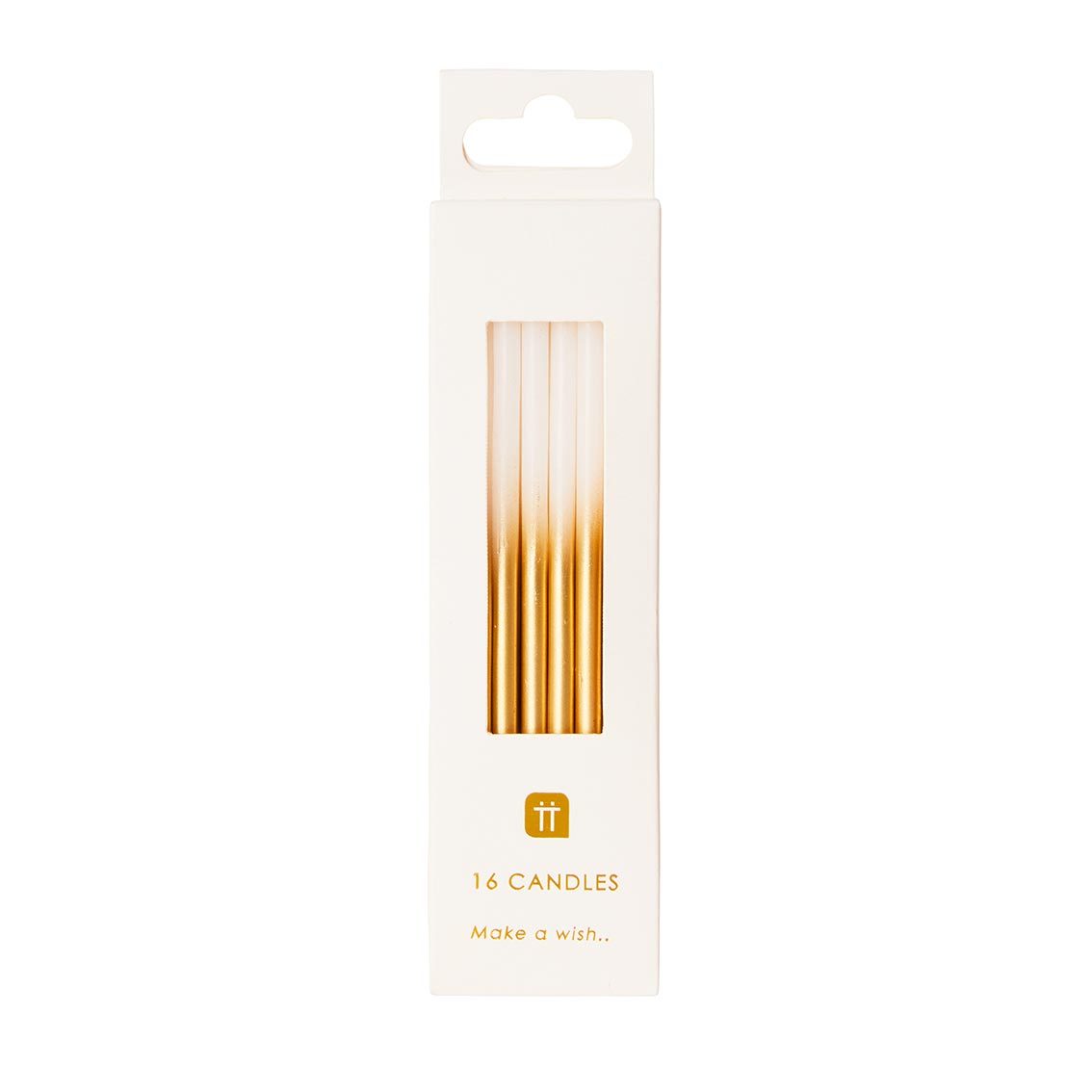 Luxe White and Gold Candles - 16Pk