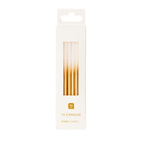 Luxe White and Gold Candles - 16Pk