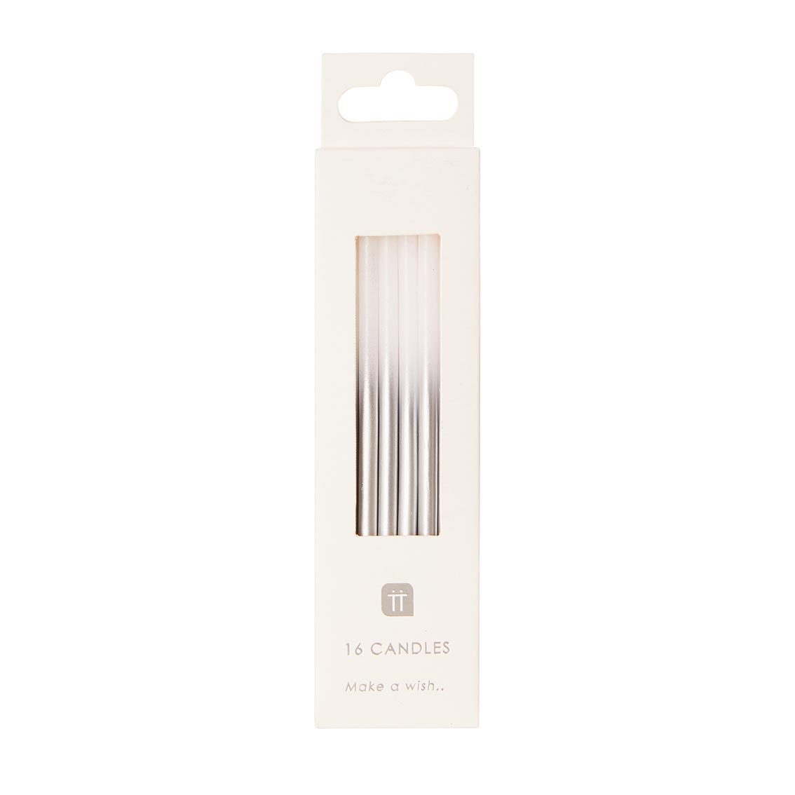 Luxe White and Silver Candles - 16Pk