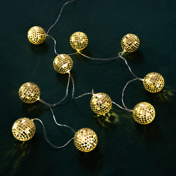 Luxe Gold Disco Balls String Lights - 5'2ft
